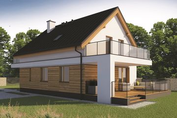  Projekt domu Kos 2 (SKA1102) - projekt domu parterowego z poddaszem - Zdjęcie 2