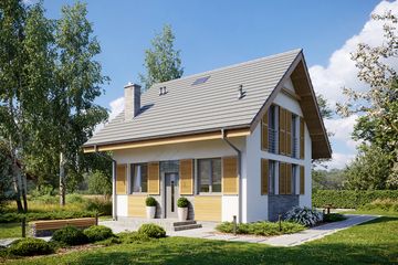  Projekt domu Sześcienny S1-3 (ZGD1001) - projekt domu parterowego z poddaszem - Zdjęcie 1