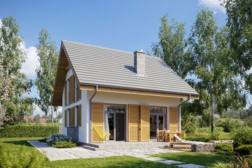  Projekt domu Sześcienny S1-3 (ZGD1001) - projekt domu parterowego z poddaszem - Zdjęcie 2