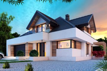  Projekt domu Opałek X 2G (BSB1143) - projekt domu parterowego z poddaszem - Zdjęcie 2