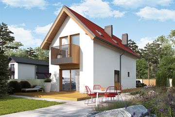  Projekt domu Moniczka II (wersja B) energo (WRC2763) - projekt domu parterowego z poddaszem - Zdjęcie 1