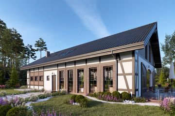  Projekt domu weselnego Budynek usługowy Orzeł II DCU01a (WOB1723) - projekt domu parterowego z poddaszem - Zdjęcie 4