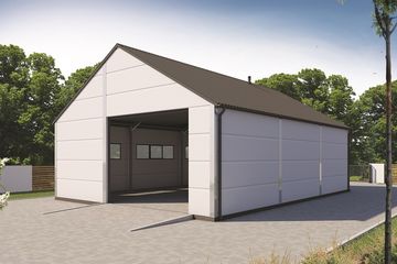  Projekt garażu G145DS w konstrukcji stalowej (SKA1105) - projekt garażu parterowego - Zdjęcie 1