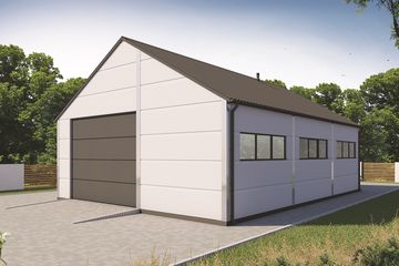  Projekt garażu G145DS w konstrukcji stalowej (SKA1105) - projekt garażu parterowego - Zdjęcie 2