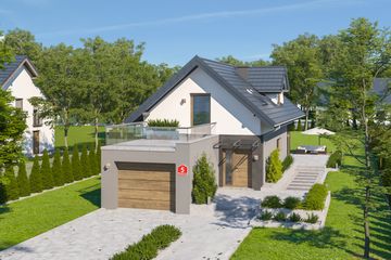  Projekt domu przy Migdałowej 5 (KRK1643) - projekt domu parterowego z poddaszem - Zdjęcie 1