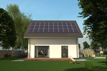  Projekt domu eko Typowy 46 (KKE1046) - projekt domu parterowego z poddaszem - Zdjęcie 1