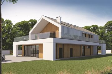  Projekt budynku usługowego Budynek usługowy BMU-430 wariant 2 (SKA1109) - projekt budynku z pełnym piętrem - Zdjęcie 4