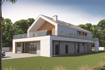  Projekt budynku usługowego Budynek usługowy BMU-430 wariant 3 (SKA1107) - projekt budynku z pełnym piętrem - Zdjęcie 4