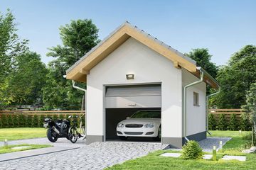  Projekt garażu g1a plus (WRD2853) - projekt garażu parterowego - Zdjęcie 1