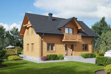  Projekt domu Piekarów dws (KRP2345) - projekt domu parterowego z poddaszem - Zdjęcie 1
