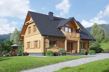  Projekt domu Piekarów dw (KRP2346) - projekt domu parterowego z poddaszem - Zdjęcie 1