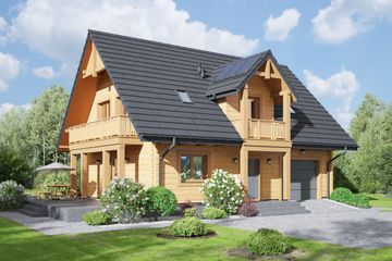  Projekt domu Miastko 1g dw (KRP2347) - projekt domu parterowego z poddaszem - Zdjęcie 1