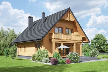  Projekt domu Miastko 1g dw (KRP2347) - projekt domu parterowego z poddaszem - Zdjęcie 2