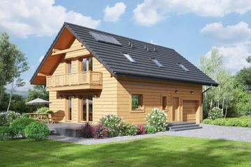  Projekt domu Bronowice 3gk dws (KRP2348) - projekt domu parterowego z poddaszem - Zdjęcie 1