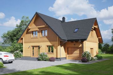  Projekt domu Grochowice 1 gdw (KRP2361) - projekt domu parterowego z poddaszem - Zdjęcie 1