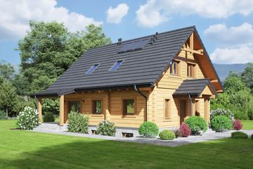  Projekt domu Rydzów dw 9 (KRP2364) - projekt domu parterowego z poddaszem - Zdjęcie 1
