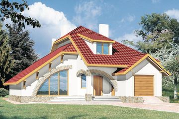  Projekt domu Wiera B (WRR1028) - projekt domu parterowego z poddaszem - Zdjęcie 1