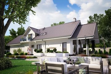  Projekt domu KA114 T (PKT1127) - projekt domu parterowego z poddaszem - Zdjęcie 2