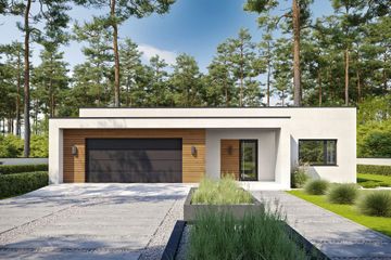 Projekt domu Eksponowany D69 (WWB1078) - projekt domu parterowego - Zdjęcie 2