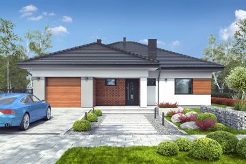  Projekt domu Kalcyt z garażem 1-st. [A] (WRF2064) - projekt domu parterowego - Zdjęcie 1