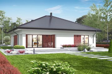  Projekt domu Kalcyt z garażem 1-st. [A] (WRF2064) - projekt domu parterowego - Zdjęcie 2