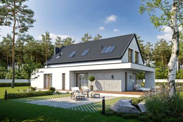  Projekt domu Dostrzegalny D71 (WWB1080) - projekt domu parterowego z poddaszem - Zdjęcie 2