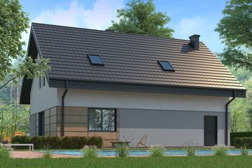  Projekt domu uA144 (WCB1200) - projekt domu parterowego z poddaszem - Zdjęcie 3