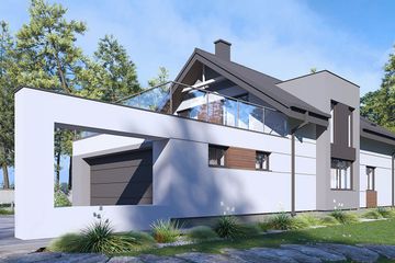  Projekt domu uA151 (WCB1201) - projekt domu parterowego z poddaszem - Zdjęcie 2