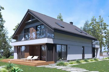  Projekt domu uA151 (WCB1201) - projekt domu parterowego z poddaszem - Zdjęcie 3