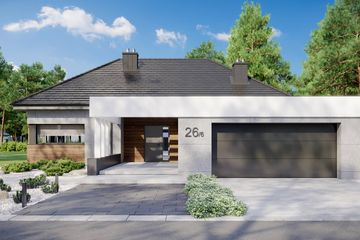  Projekt domu HomeKoncept 26 wariant 06 (KRX1116) - projekt domu parterowego - Zdjęcie 1
