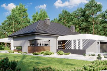 Projekt domu HomeKoncept 26 wariant 06 (KRX1116) - projekt domu parterowego - Zdjęcie 2