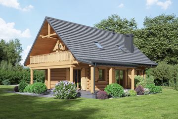  Projekt domu Modrzewo dw 3 (KRP2371) - projekt domu parterowego z poddaszem - Zdjęcie 2