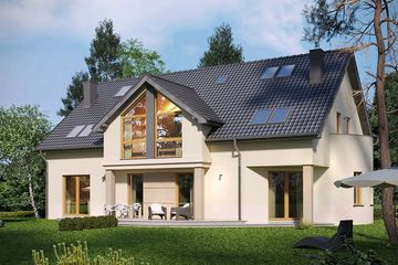 Projekt domu Maxima Nova 1 - parterowy z poddaszem dom o powierzchni 157 m², dach dwuspadowy - ujęcie 2