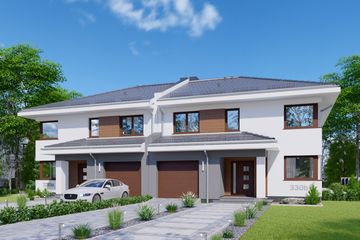  Projekt domu APS 330 bliźniaczy (LUA1462) - projekt domu z pełnym piętrem - Zdjęcie 2