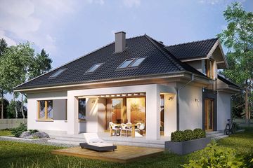  Projekt domu Monogram (WRN1463) - projekt domu parterowego z poddaszem - Zdjęcie 1