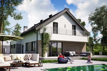  Projekt domu KA107 T (PKT1145) - projekt domu parterowego z poddaszem - Zdjęcie 2