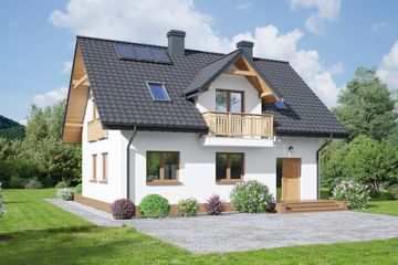  Projekt domu Ścinawka 13m (KRP2377) - projekt domu parterowego z poddaszem - Zdjęcie 1