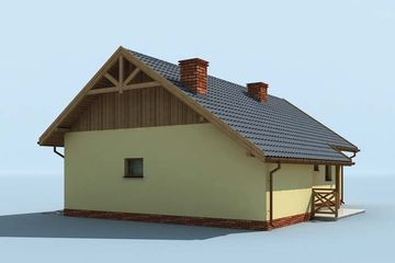  Projekt domu Bergamo 2 C szkielet drewniany, dom mieszkalny całoroczny (SLN2678) - projekt domu parterowego - Zdjęcie 3