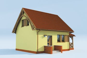  Projekt domu Orlean C dom mieszkalny, cał. szk. drew. ogrzewanie kominek z płaszczem wodnym (SLN2680) - projekt domu parterowego z poddaszem - Zdjęcie 4