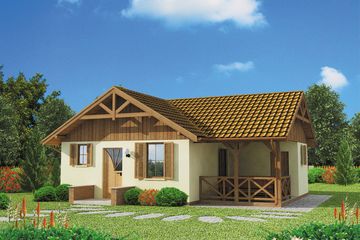  Projekt domu Bogota C dom mieszkalny, całoroczny szkielet drewniany (SLN2682) - projekt domu parterowego - Zdjęcie 1