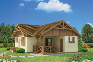  Projekt domu Bogota C dom mieszkalny, całoroczny szkielet drewniany (SLN2682) - projekt domu parterowego - Zdjęcie 2