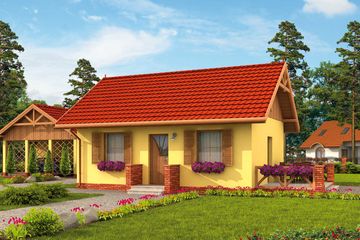  Projekt domu Toronto C szk. drew., dom mieszkalny, cał. ogrzewanie kominek z płaszczem wodnym (SLN2684) - projekt domu parterowego - Zdjęcie 1