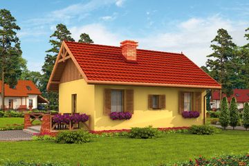  Projekt domu Toronto C szk. drew., dom mieszkalny, cał. ogrzewanie kominek z płaszczem wodnym (SLN2684) - projekt domu parterowego - Zdjęcie 2