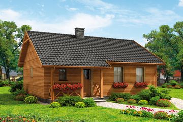  Projekt domu La Palma 2 C dom mieszk. z ogrzewaniem kominek z dystrybucją gorącego pow. DGP (SLN2687) - projekt domu parterowego - Zdjęcie 1