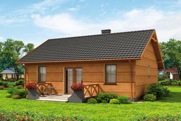  Projekt domu La Palma 2 C dom mieszk. z ogrzewaniem kominek z dystrybucją gorącego pow. DGP (SLN2687) - projekt domu parterowego - Zdjęcie 2