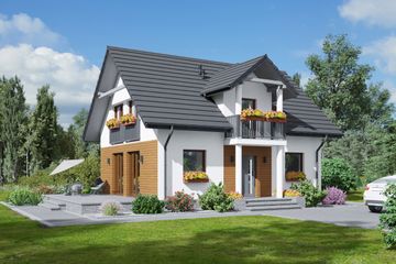  Projekt domu Paczków 3m (KRP2366) - projekt domu parterowego z poddaszem - Zdjęcie 1