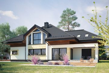  Projekt domu Datanello 6 (KKF1021) - projekt domu parterowego z poddaszem - Zdjęcie 1
