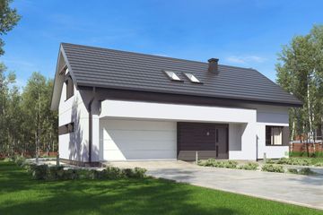  Projekt domu uA156v1 (WCB1204) - projekt domu parterowego z poddaszem - Zdjęcie 1