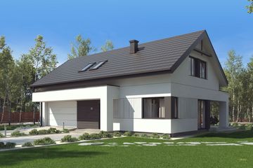  Projekt domu uA156v1 (WCB1204) - projekt domu parterowego z poddaszem - Zdjęcie 2