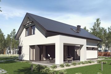  Projekt domu uA156v1 (WCB1204) - projekt domu parterowego z poddaszem - Zdjęcie 3